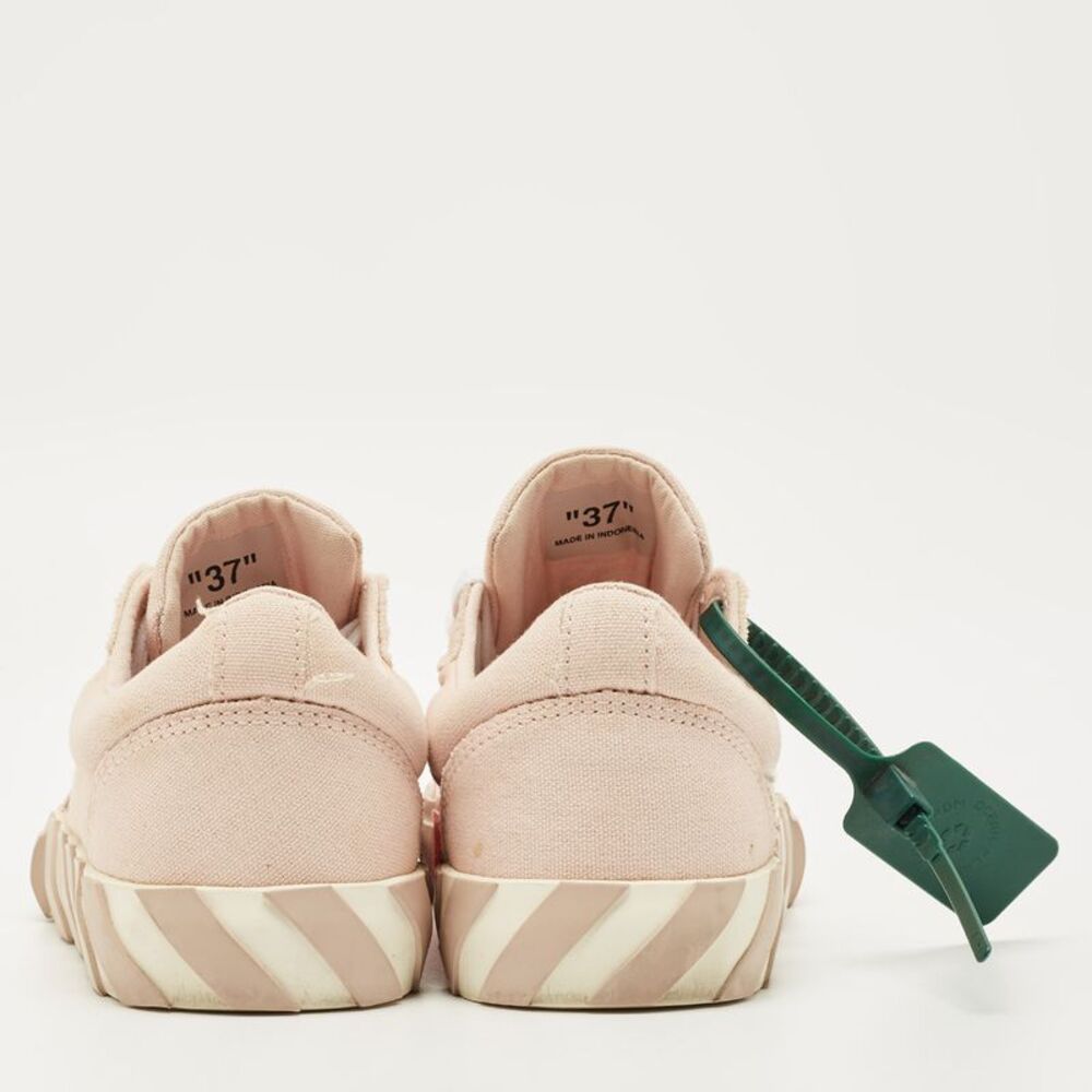 Off-White Pink Canvas Vulcanised Lace Up Sneakers Size 37 - Picture 5 of 7